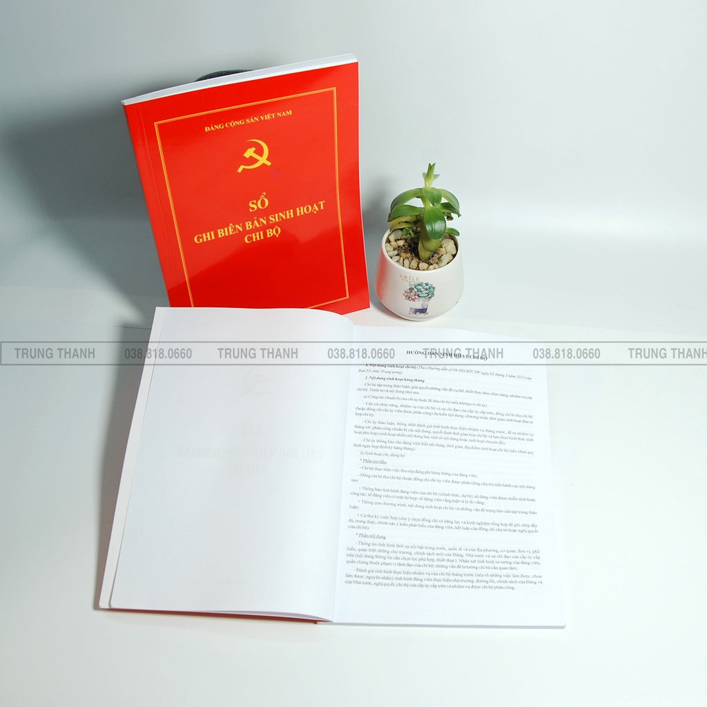 Sổ ghi biên bản sinh hoạt Chi bộ