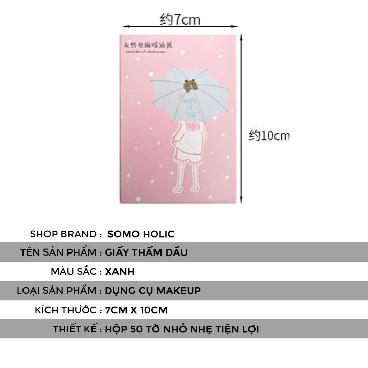 Giấy Thấm Dầu 50 tờ nội địa Trung Somoholic GTD1 | BigBuy360 - bigbuy360.vn