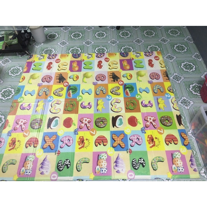 (HOẢ TỐC) Thảm xốp cho bé XPE gấp gọn tấm lót trải sàn 2 mặt chống thấm chống trơn hàn quốc phủ silicon 1m8 * 2m