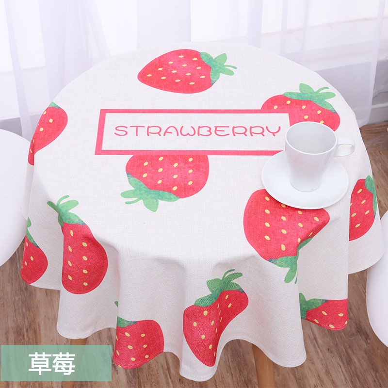 Khăn Trải Bàn Hình Tròn Bằng Vải Cotton Và Lanh Đơn Giản Phong Cách Bắc Âu