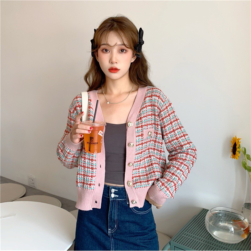 Áo Khoác Len Cổ Tim Phong Cách Thanh Lịch Thời Trang Hàn Quốc Dành Cho Nữ | BigBuy360 - bigbuy360.vn