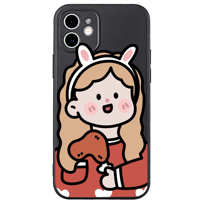 Ốp lưng JURSUE hoạt hình cặp đôi dễ thương đẹp cho iPhone 13 12 11 Pro Max SE 2020 X XR XS ip 8 7 6 6S Plus kute Y306