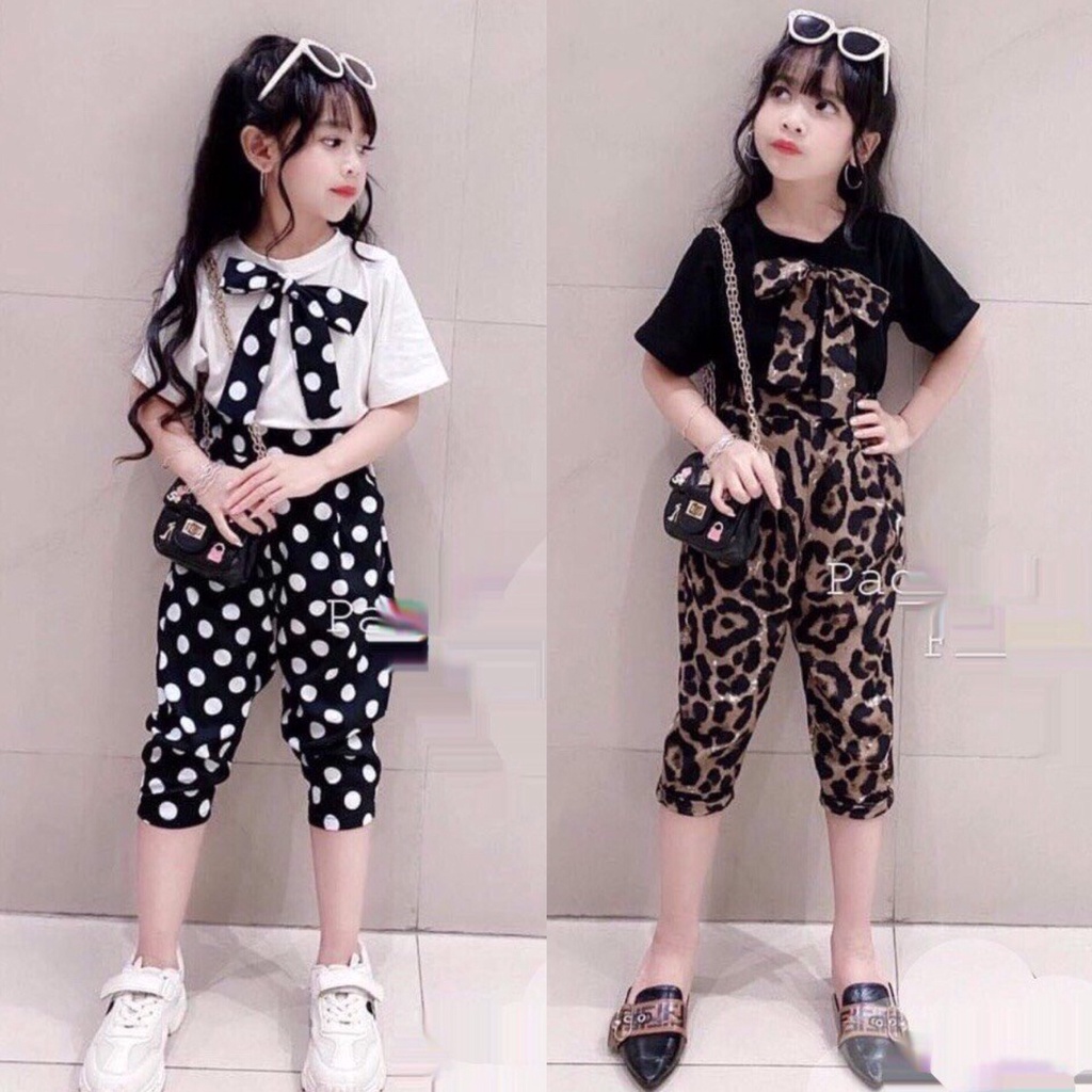 Bộ quần áo cotton hè "Cổ phối Nơ" 14-45kg xinh xắn cho bé gái 4-14 tuổi. Thiết kế đẹp, xịn sò. STG8