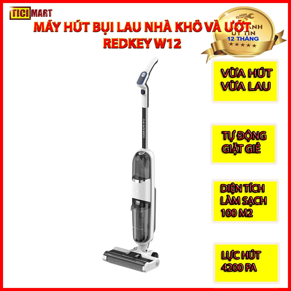 Máy hút bụi khô và ướt 3 trong 1 REDKEY W12 - tự động giặt giẻ - BẢN QUỐC TẾ
