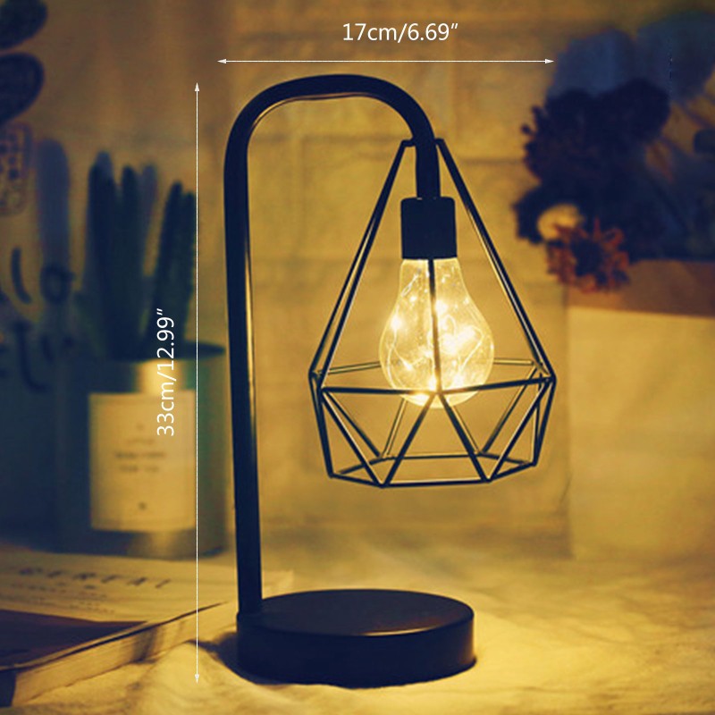 kiss* Minimalist Retro Creative Copper Wire Table Lamp LED Night Light Home Bedroom