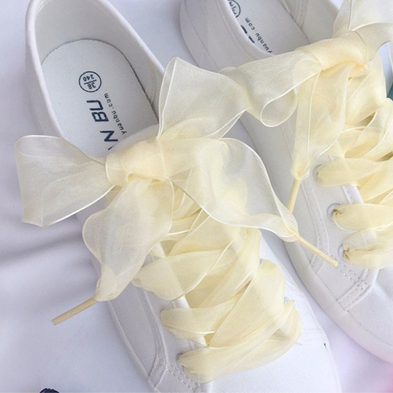 Cặp dây giày thể thao thắt nơ trang trí 2.5cm thời trang