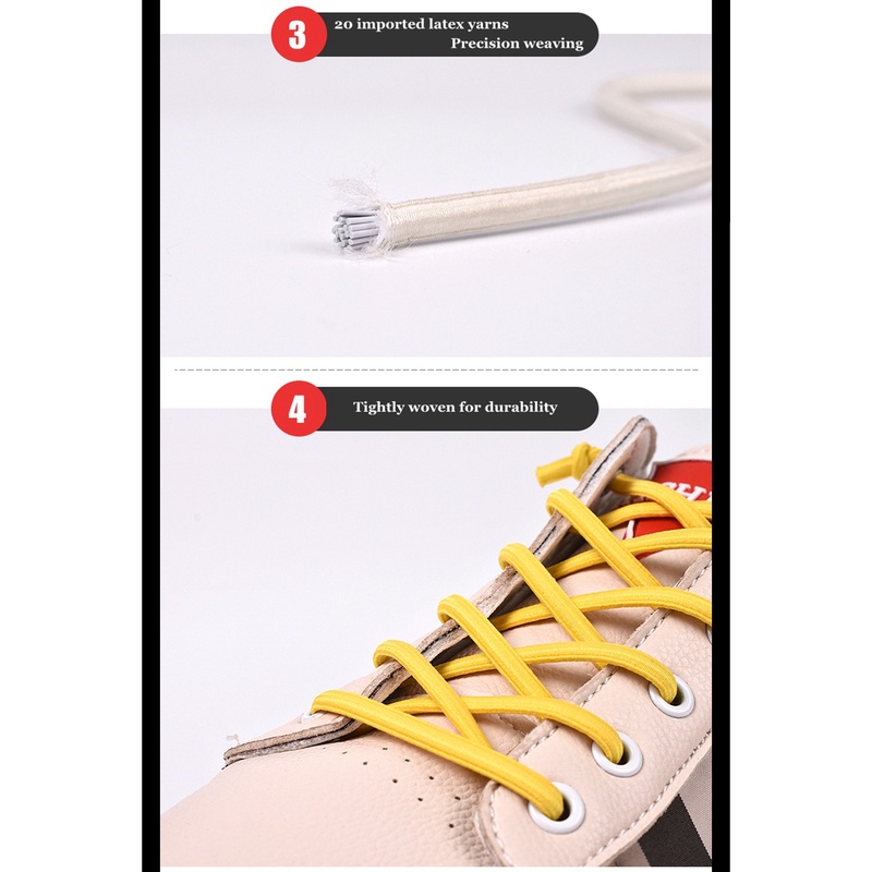 1 Cặp Dây Giày Co Giãn Không Cần Buộc Thời Trang Tiện Lợi