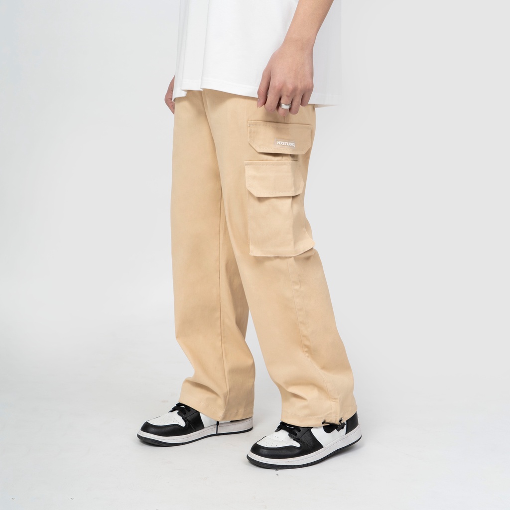 Quần Baggy Kaki Túi Hộp N7 Newseven Cargo Pants ống rộng bó chun basic nam nữ form rộng Local Brand P03