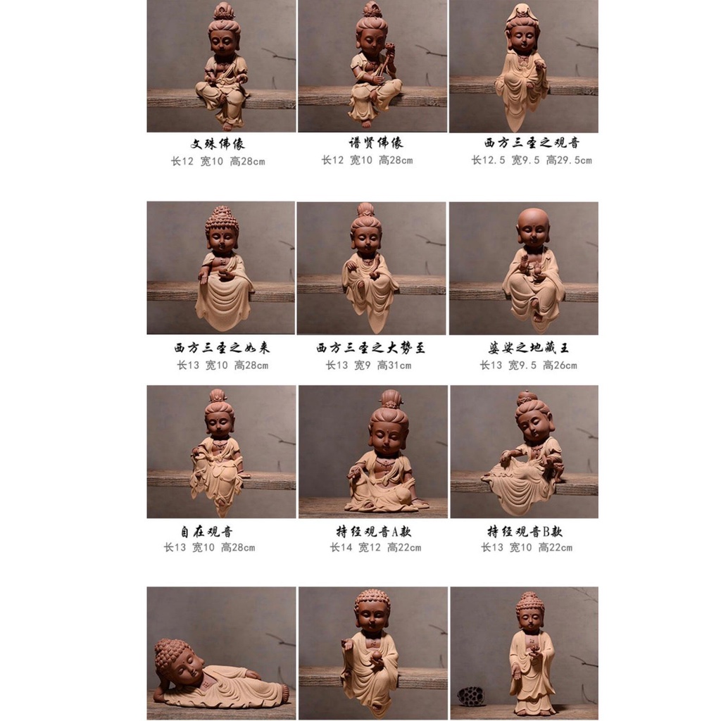 TƯỢNG PHẬT ĐẠI THẾ CHÍ CỠ TRUNG ÁO VÀNG GỐM TỬ SA TRANG TRÍ TIỂU CẢNH PHỐI LŨA- QUÀ TẶNG QUÀ BIẾU Ý NGHĨA