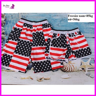 Set 2 Quần, Quần Cặp Đôi Đi Biển-Nhập Khẩu Quảng Châu-Hình Ảnh Thật-Mẫu Cờ Mỹ