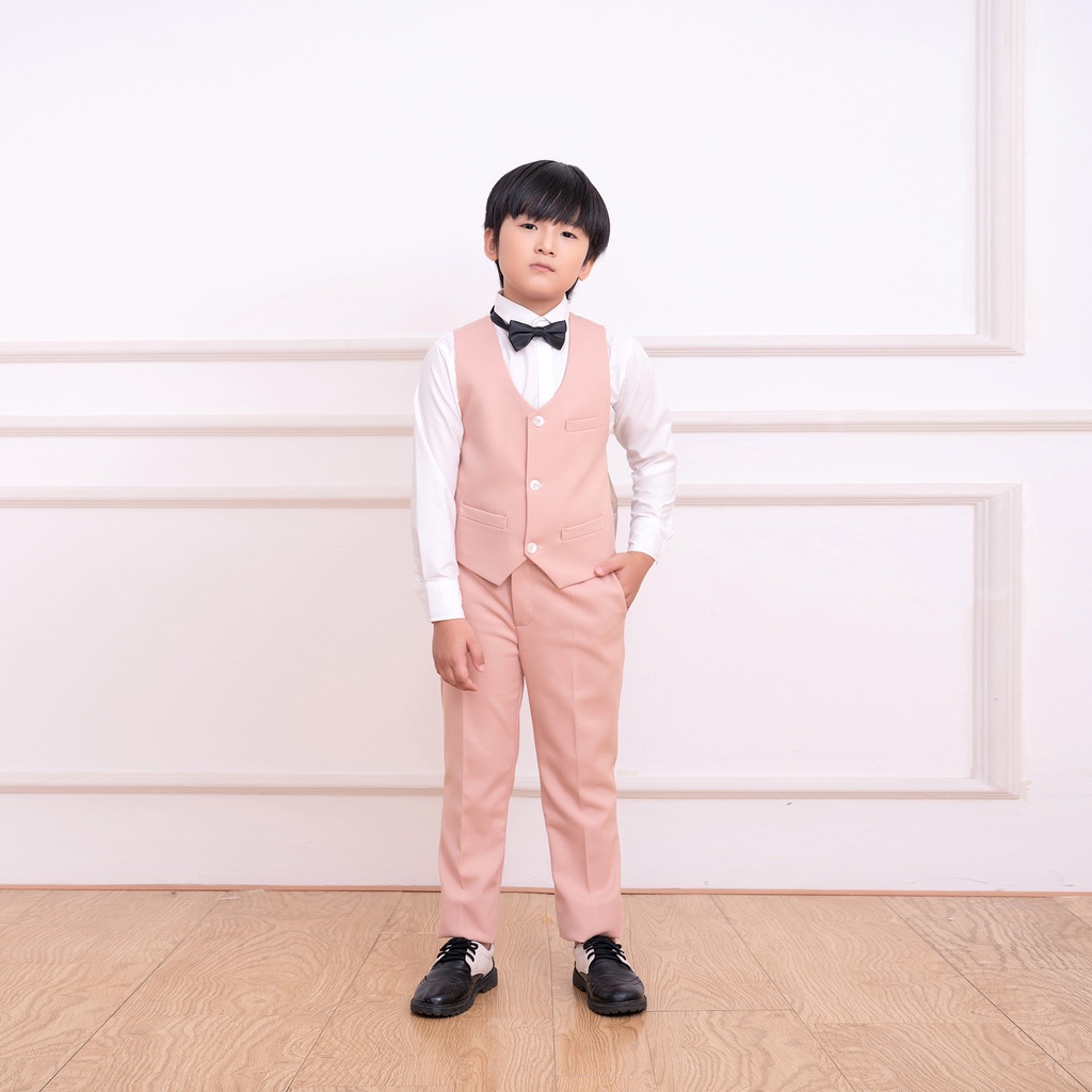 Bộ vest bé trai SANRO KIDS màu hồng cam