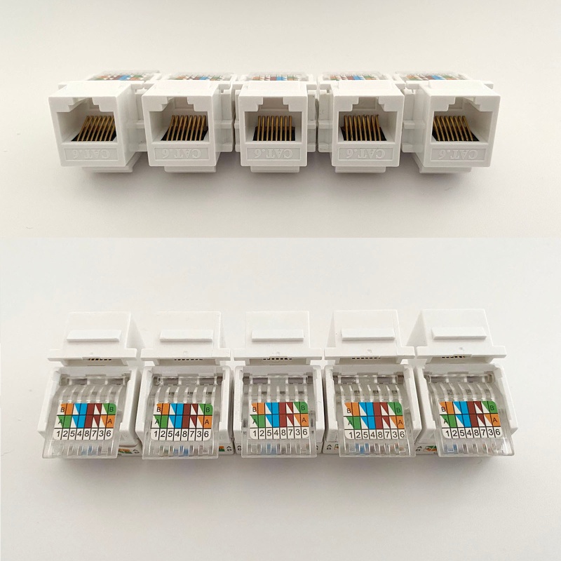 Bộ 5 Jack Cắm Chuyển Đổi RJ45 CAT6 Màu Trắng Chất Lượng Cao