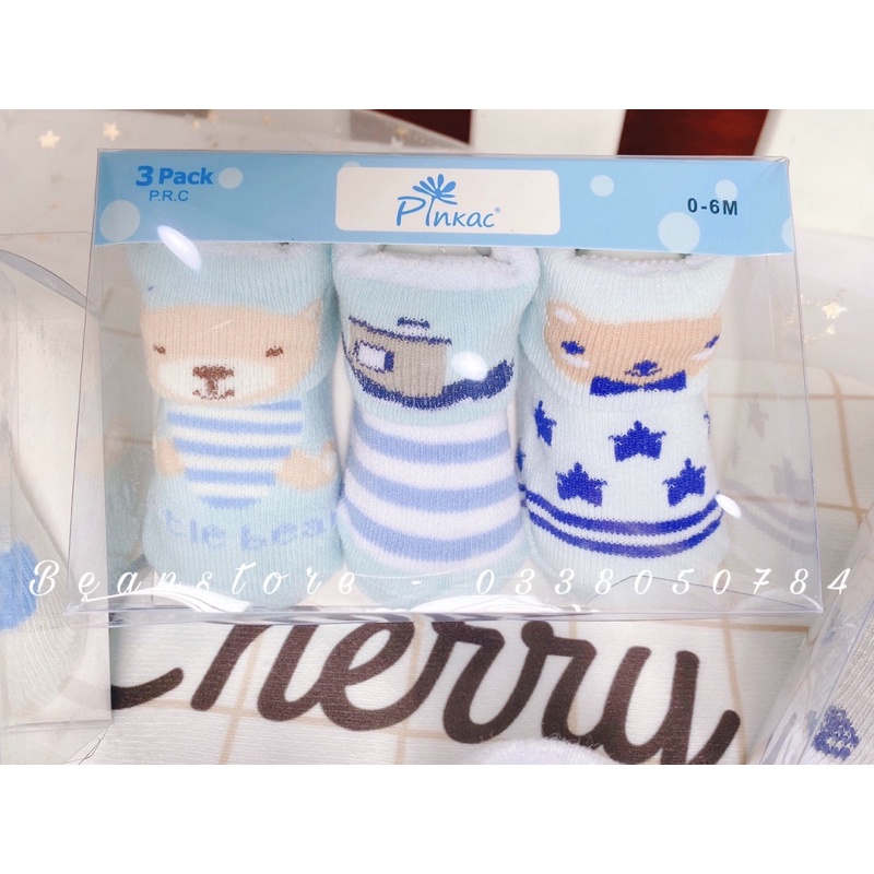 [ Hàng Mới Về ] Set 3 đôi vớ hộp cho bé từ 0-6M