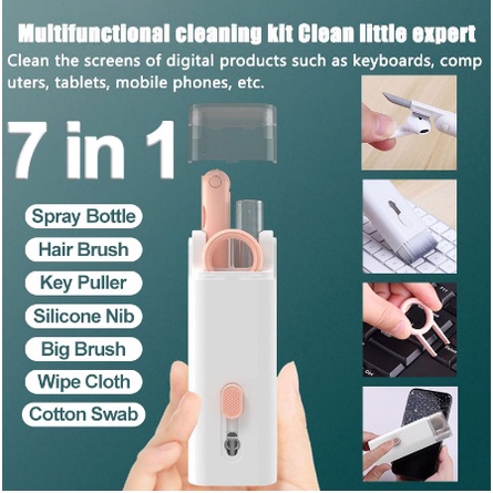 【 24 Giờ Delivery】 Cho Không Dây Airpods Tai Nghe Nhét Tai Bluetooth Bút Vệ Sinh Bộ 7 Trong 1 Bụi Bàn Phím Bàn Chải Cọ Rửa Làm Sạch Chìa Khóa vali Kéo