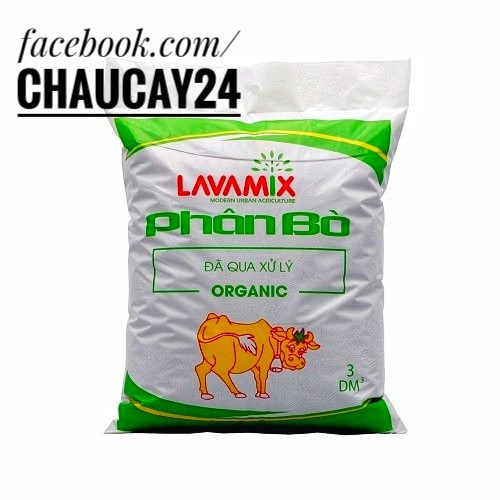 Phân Bò Hữu Cơ LAVAMIX (3 dm3) đã qua xử lý, không mùi hôi trồng cây hoa kiểng, cây ăn trái, cây cảnh văn phòng