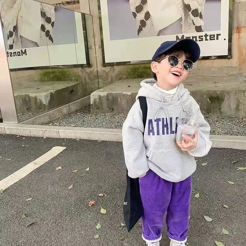 Áo khoác hoodie lót lông cừu in chữ kiểu Hàn Quốc thời trang mùa đông cho nam