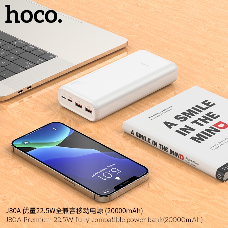 Sạc dự phòng 20000mAh Hoco J80A, sạc nhanh PD 22.5W - 5A - có đèn led hiển thị pin - Bảo hành 12 tháng