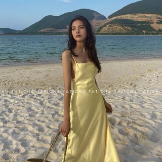 TATICHU Đầm lụa 2 dây hở lưng - Nerissa Dress