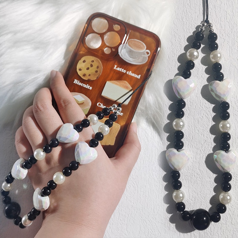 Dây Hạt Ngọc Trai Bằng Acrylic Mềm Chống Thất Lạc Gắn Điện Thoại Tiện Dụng