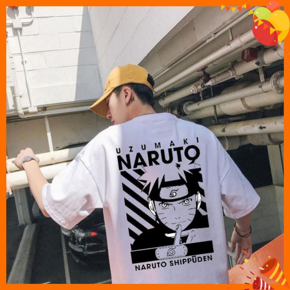 (FULL SIZE + ẢNH THẬT) Áo thun NARUTO N17 JAPAN tay lỡ OVERSIZE UNISEX (2 Màu ĐEN-TRẮNG) new