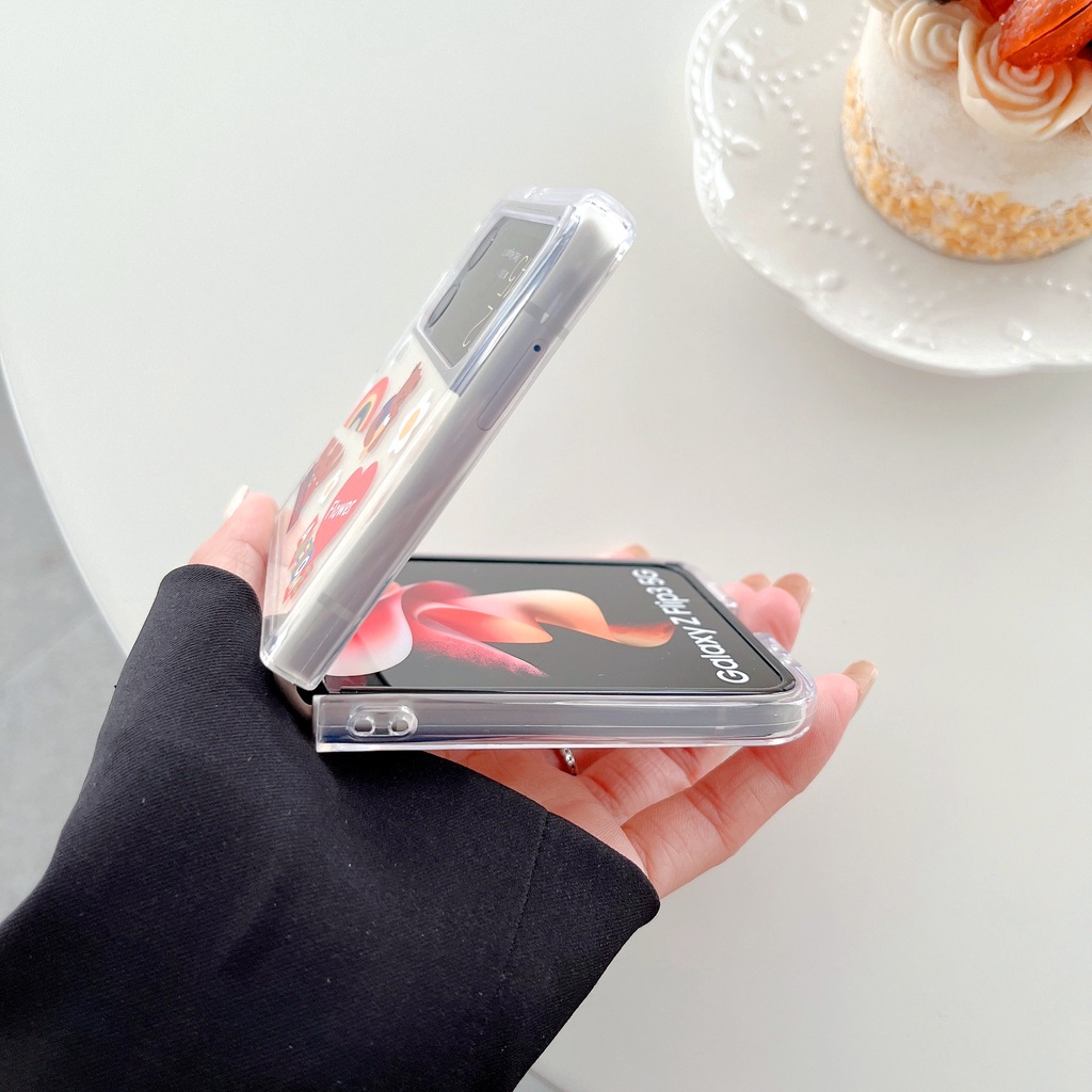Ốp Điện Thoại TPU PC Cứng Trong Suốt Hình Phi Hành Gia Cho Samsung Galaxy Z Flip 3 5G