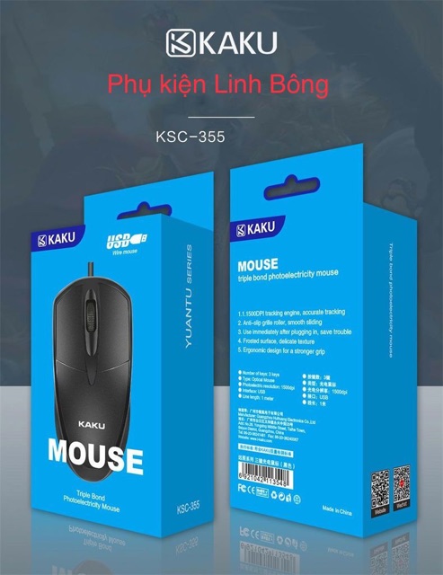 [CHÍNH HÃNG] Chuột quang KAKU, chân USB (Bảo hành 1 đổi 1 miễn phí )