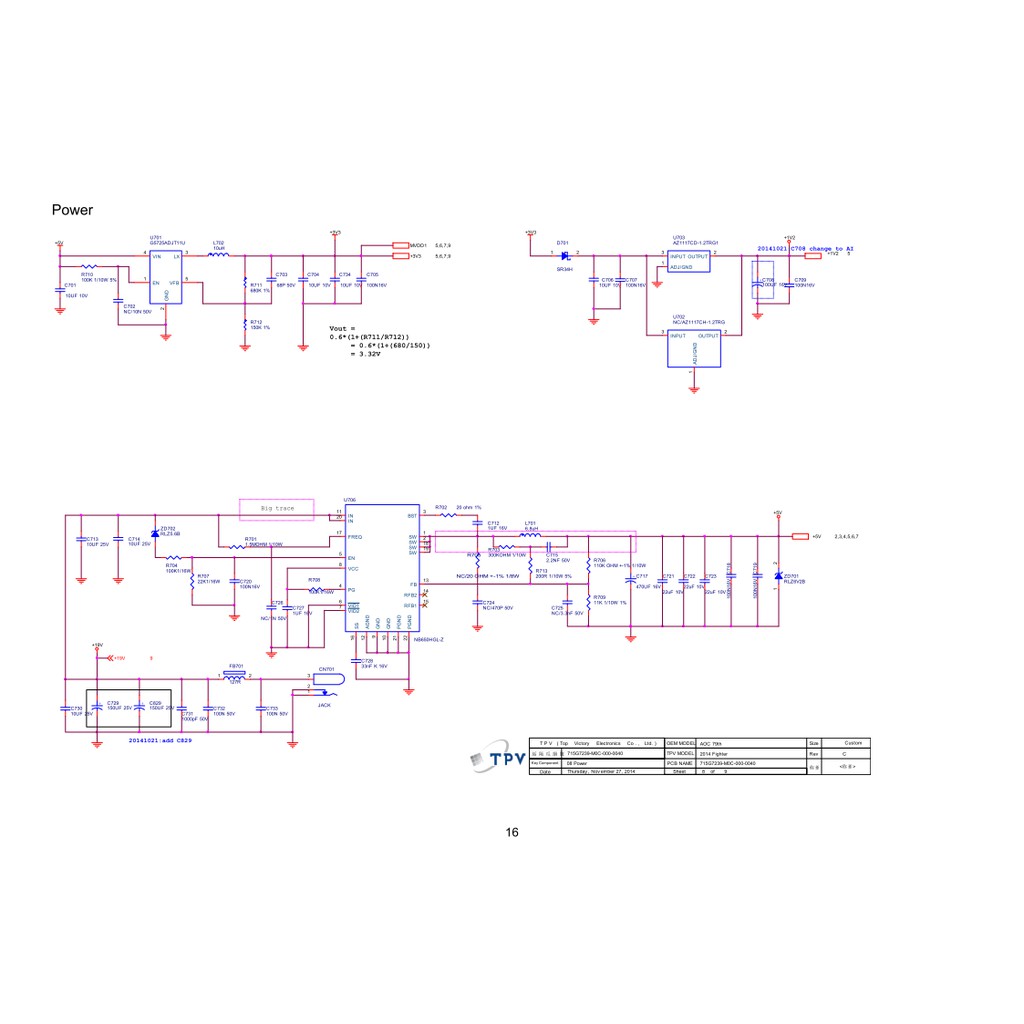 Hướng dẫn sửa chữa và sơ đồ màn AOC I2779VM