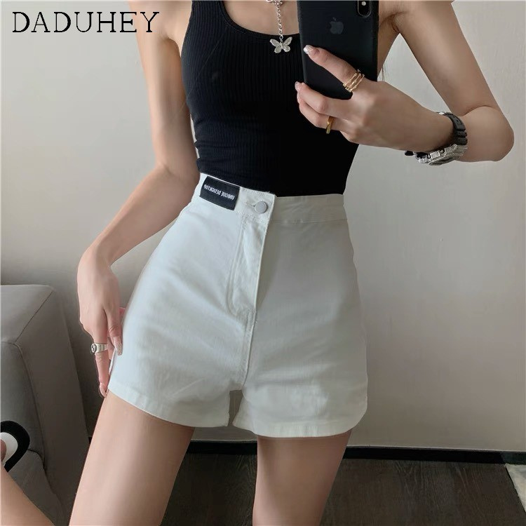 Quần denim ngắn lưng cao co giãn thời trang retro Hong Kong 2021 dành cho phái nữ | BigBuy360 - bigbuy360.vn