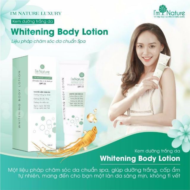 [I'm Nature] Kem Dưỡng Trắng Da Toàn Thân I'm Nature Whitening Body Lotion I'M NATURE 150ml_An Toàn Tuyệt Đối Bà Bầu