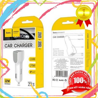 Tẩu sạc ôtô 2 cổng usb hoco z23 - chính hãng hoco