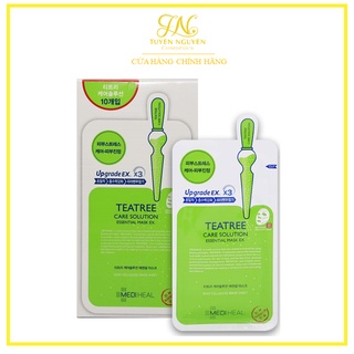 Hộp 10 miếng mặt nạ trà xanh ngăn ngừa mụn mediheal teatree care solution essential mask ex 24ml x 10 - teatree
