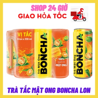 Trà tắc mật lon boncha 1 lốc 6 lon