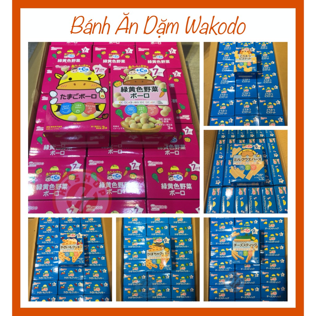 ( Đủ Mẫu - Đủ Vị ) Bánh Ăn Dặm Wakodo Cho Bé Từ 7 Đến 9 Tháng - Nhật Bản (Hạn Sử Dụng 2021)