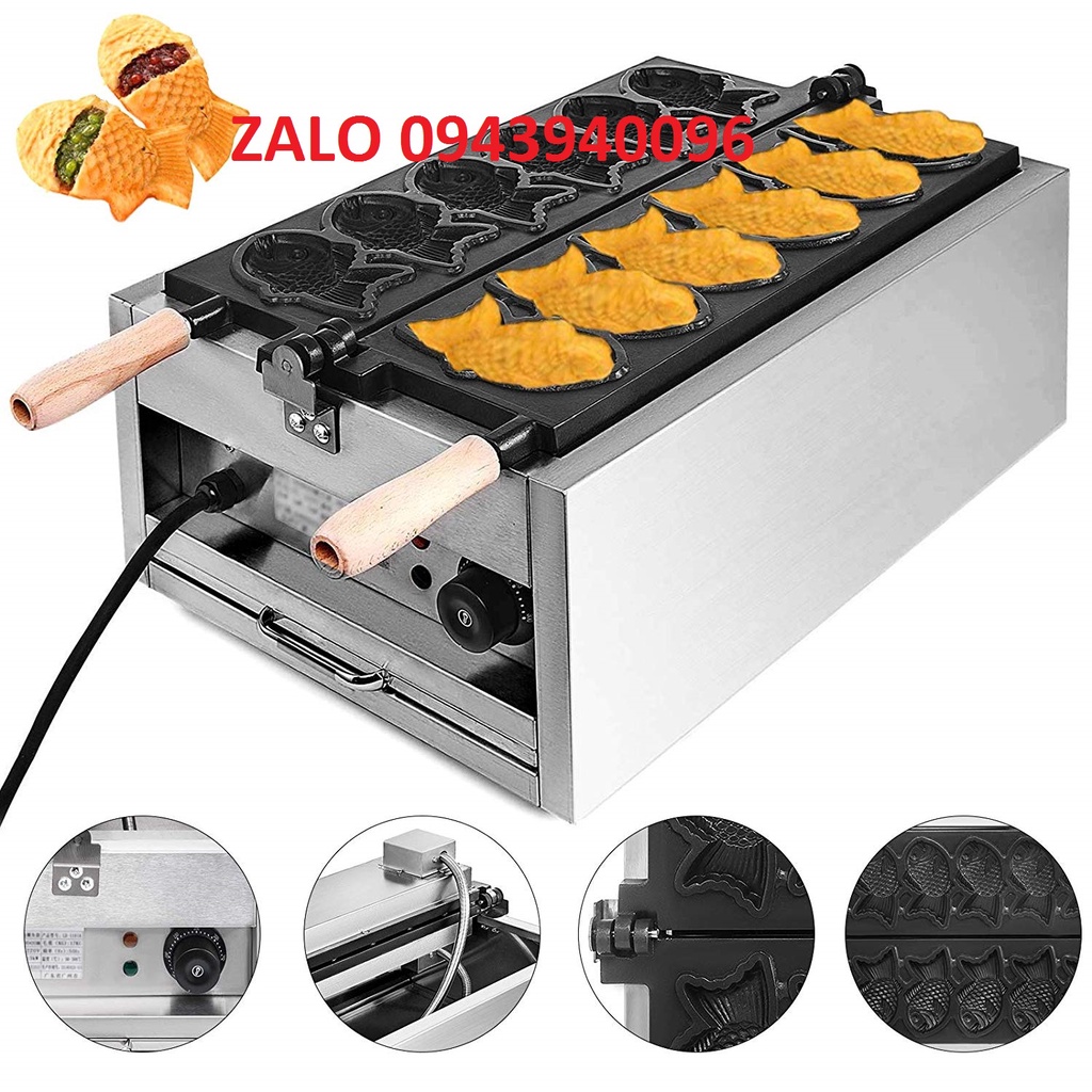 Máy làm bánh cá taiyaki dùng điện 6 con-bảo hành 1 năm