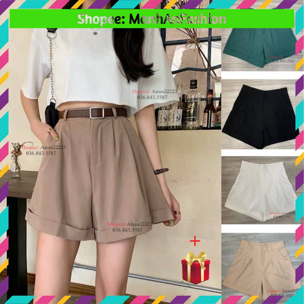 QUẦN SHORT NỮ LƯNG CAO chất vải tuyết mưa HÀN QUỐC, QUẦN SOOC NỮ ĐẸP 22