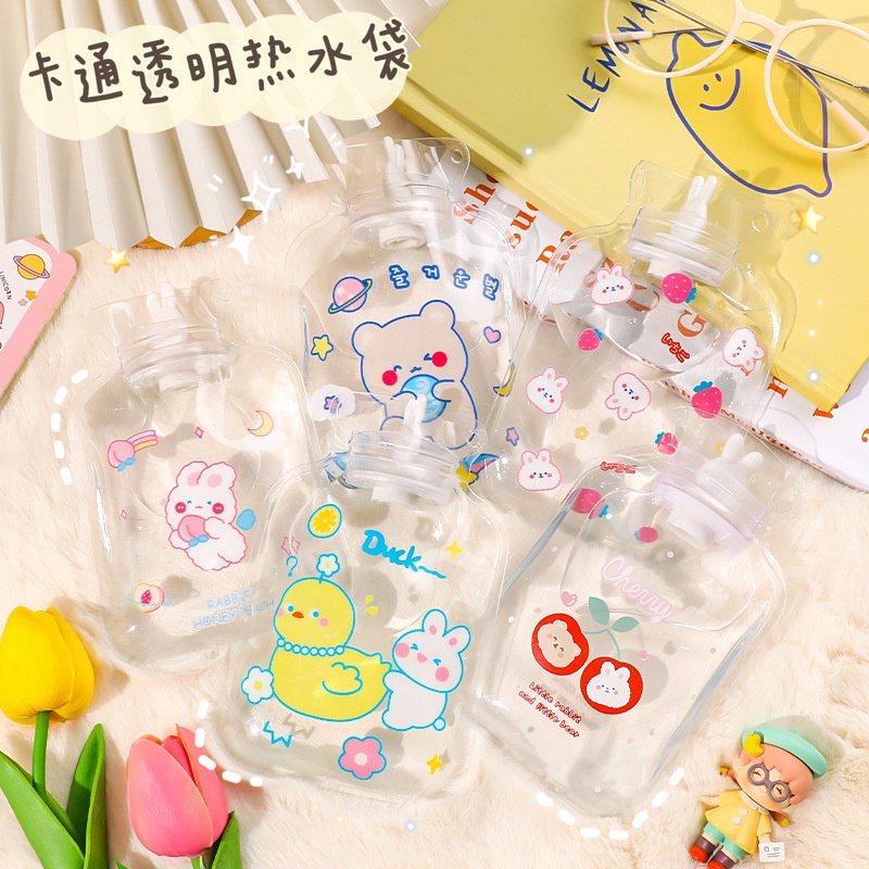 Túi Chườm Trong Suốt/Nỉ Nhung Nóng Lạnh m Họa Tiết Cute Giảm Đau Bụng Kinh Sưởi Làm Ấm Chân Tay Mini