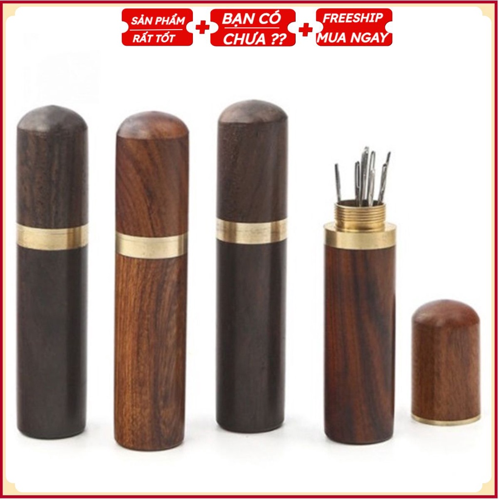 Bộ Kim Khâu May Vá Hộp Gỗ Cao Cấp - Đầy Đủ Size