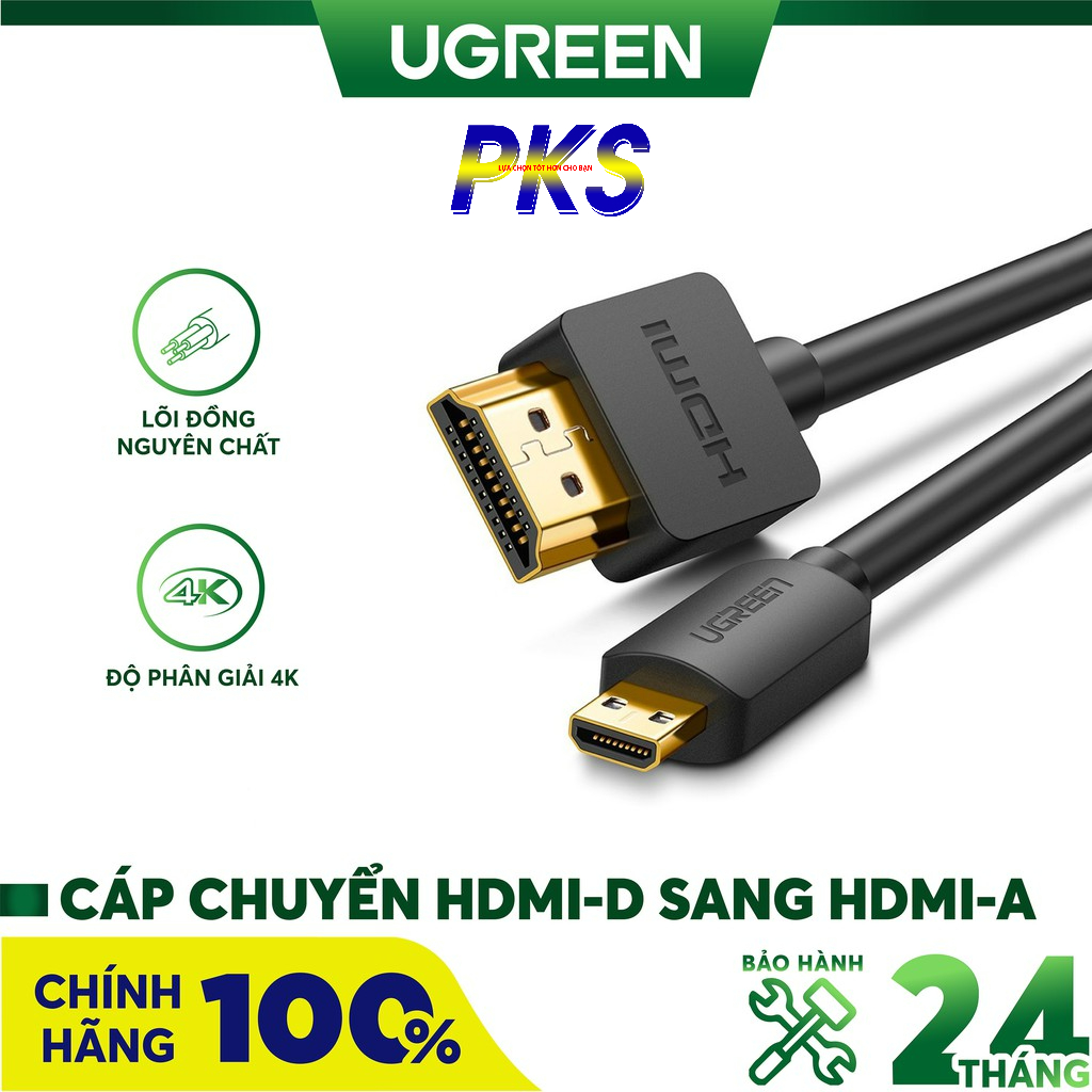 Cáp Micro HDMI chuẩn D ra  HDMI chuẩn A dài 2M Ugreen 30103