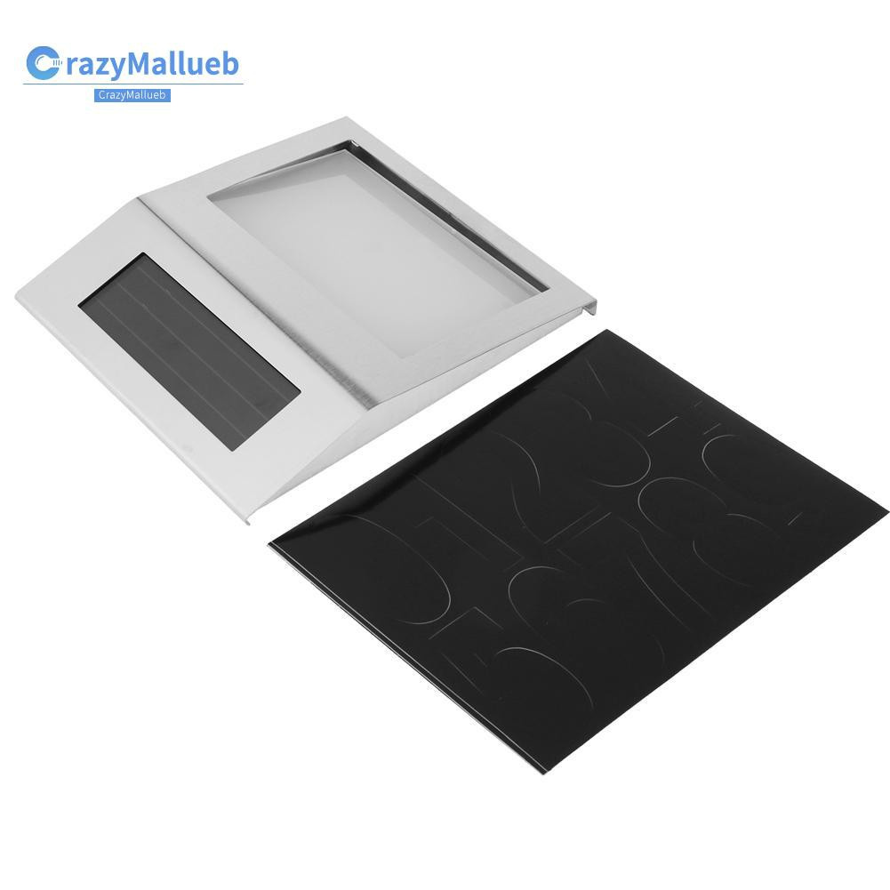 Crazymallueb❤Safety 2 LED Metal Outdoor Solar Light Home Doorplate Number Wall Lamp Backlight❤New