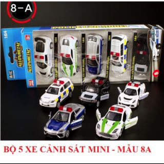 Bộ 5 chiếc xe ô tô cảnh sát đồ chơi