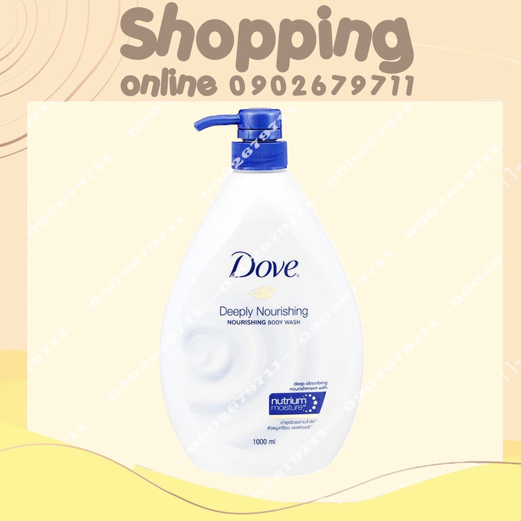 Sữa Tắm Dove Dưỡng Ẩm Chuyên Sâu Deeply Nourishing Thái Lan - 1000ml