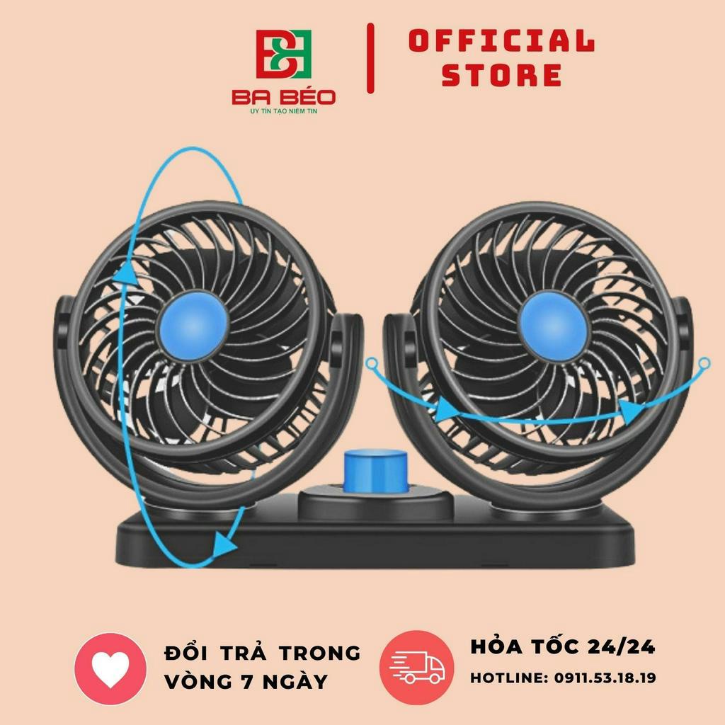 QUẠT ĐÔI MINI XOAY 360 ĐỘ 5V,12V DÀNH CHO OTO