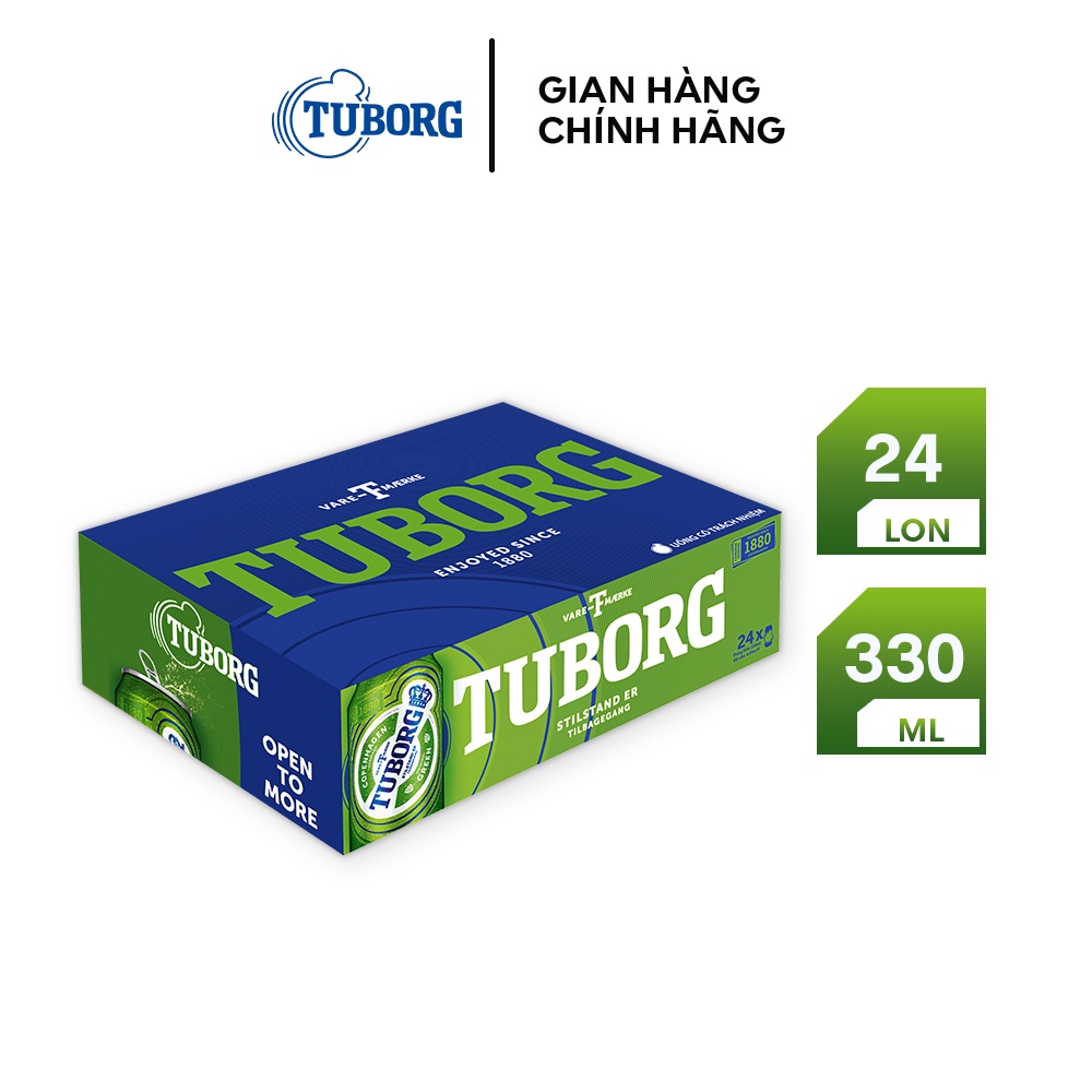 Combo 02 Thùng Bia Tuborg - Thùng 24 lon 330ml