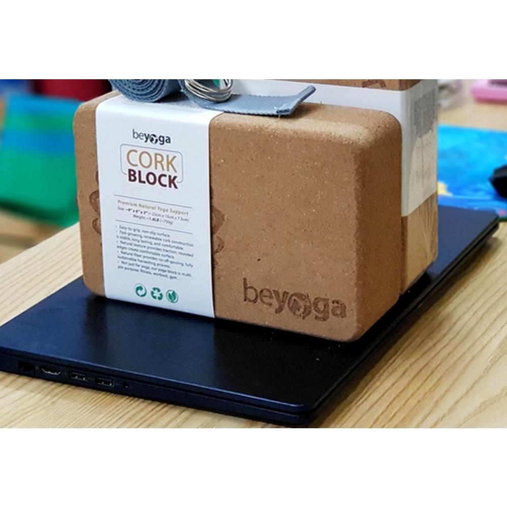 Gạch Tập Yoga Cao Cấp, Nhập Khẩu Đài Loan, Chất Liệu Vỏ Sồi, Đàn Hồi, Chịu Nước, 7,5cm, Hãng beYoga