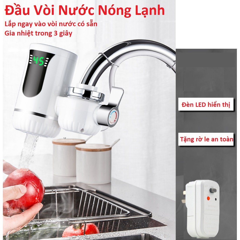 Đầu Vòi Nước Nóng Lạnh Gia Nhiệt Siêu Tốc Lắp Trực Tiếp vào Vòi Nước Lạnh cũ Máy Nước Nóng Trực Tiếp Tại Vòi