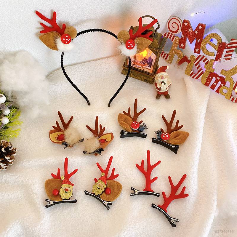Cài tóc hình sừng tuần lộc giáng sinh dễ thương