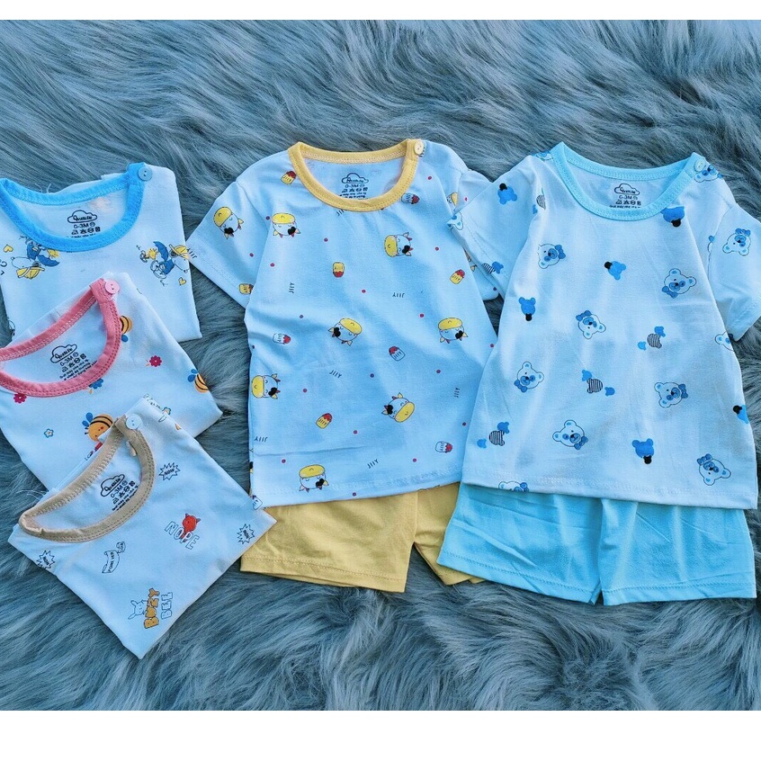 Bộ Cộc Tay Thun Lạnh Petit Avaslew Cho Bé Sơ Sinh Mềm Mát - Quần Áo Cho Bé Trai Bé Gái Sơ Sinh Năng Động Đáng Yêu 4-14KG