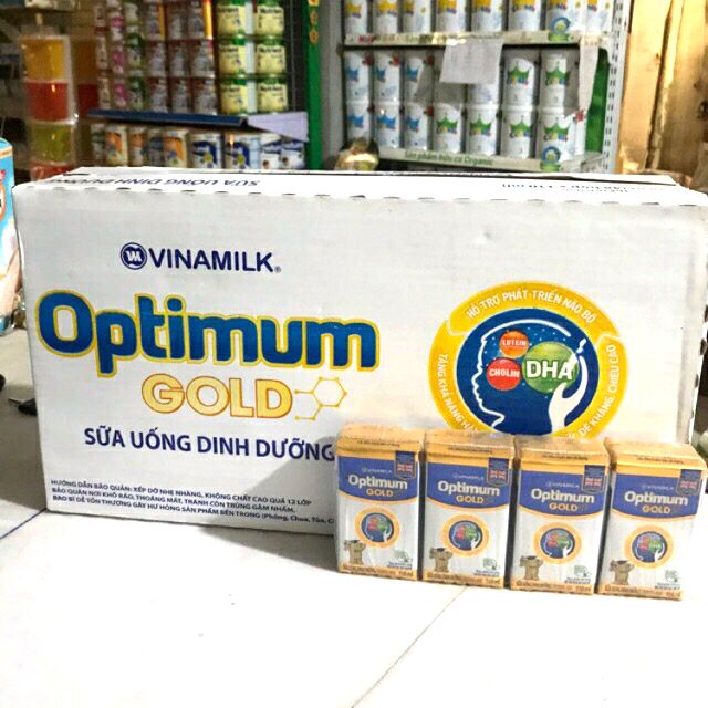 Thùng 48 hộp Sữa bột pha sẵn Vinamilk Optimum gold 110ml date 20/10/2020