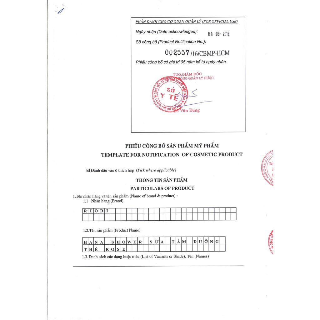 Sữa Tắm Nước Hoa Hương Hoa Hồng Riori Hana Shower Gel Rose | BigBuy360 - bigbuy360.vn