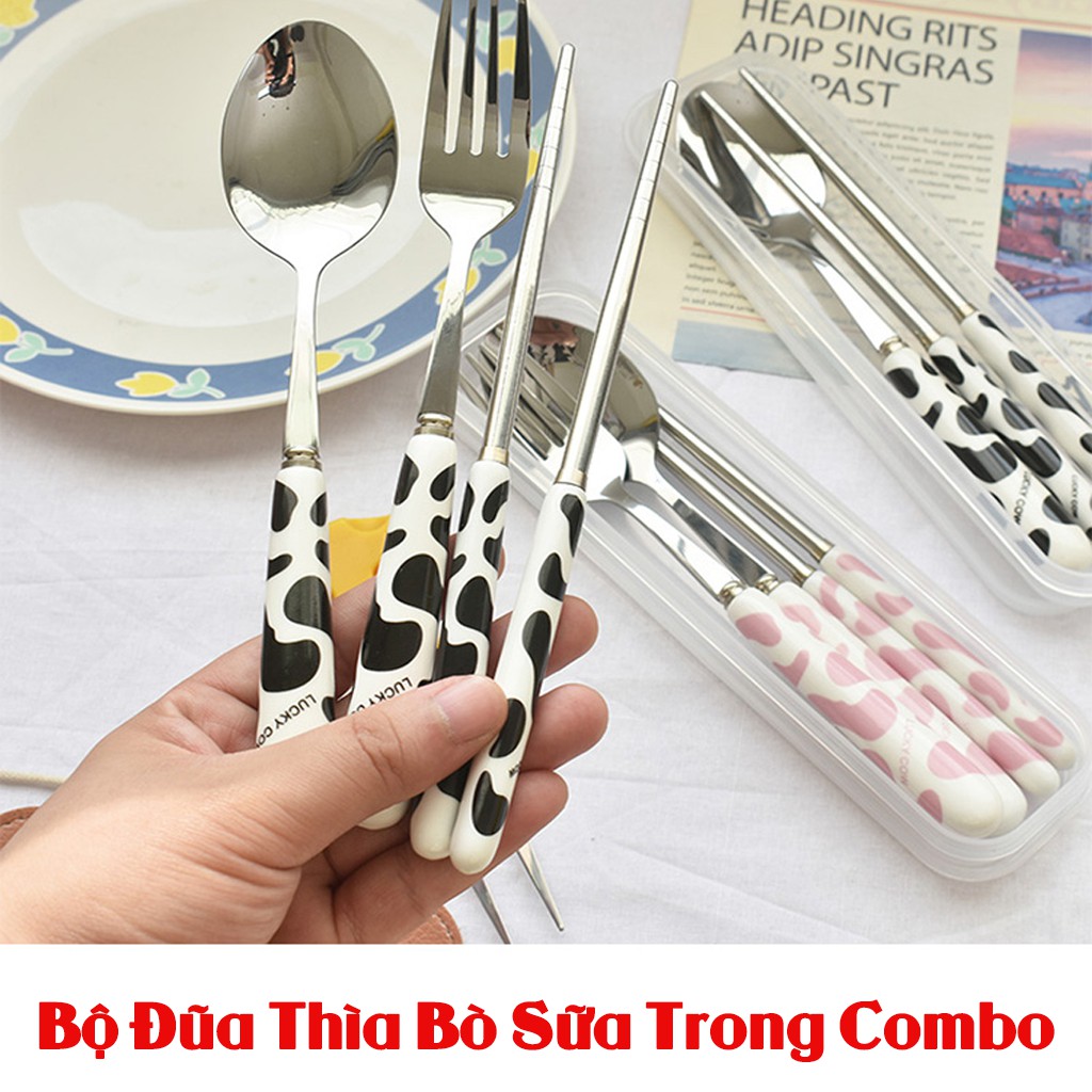 Combo hộp cơm văn phòng AGISAN 2 tầng lõi inox 304 gắn liền hc02